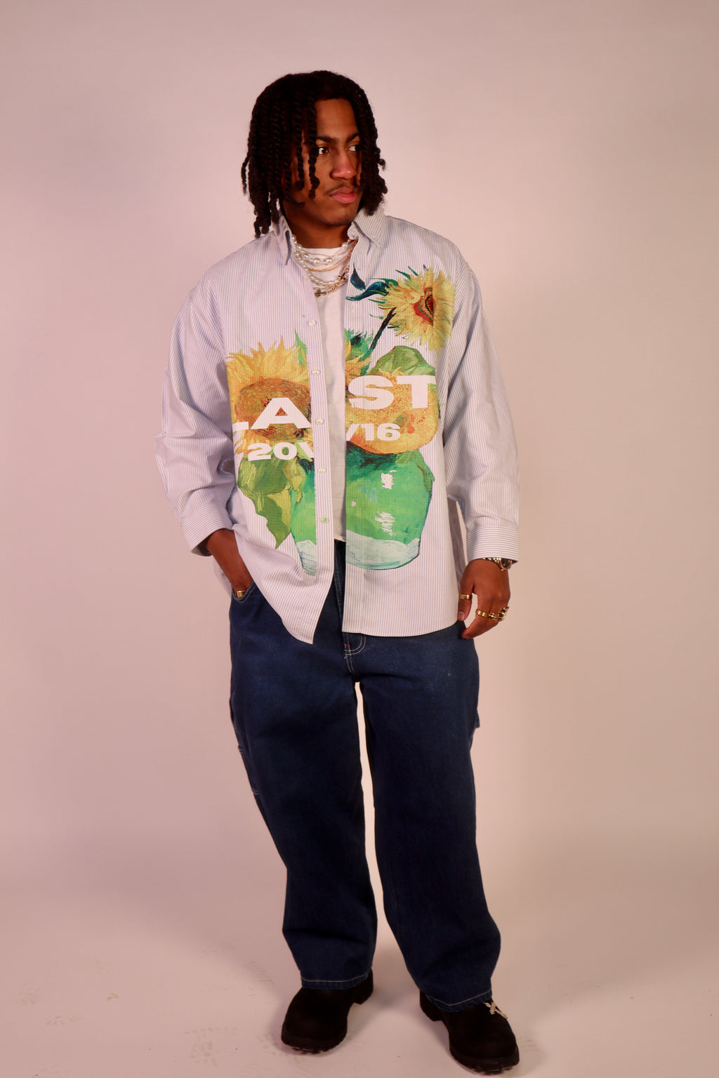 Stripped Van Gogh Button Down
