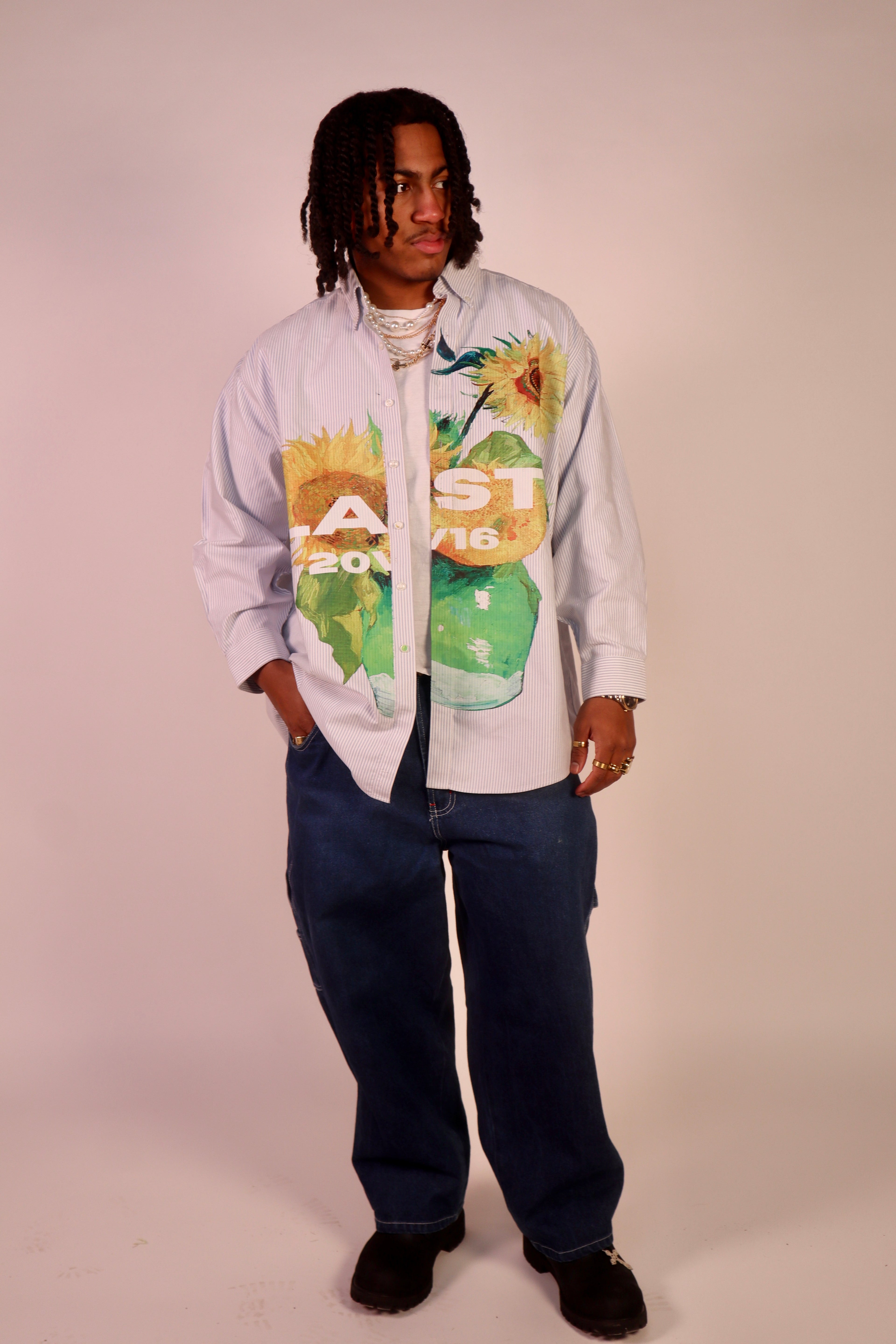 Stripped Van Gogh Button Down