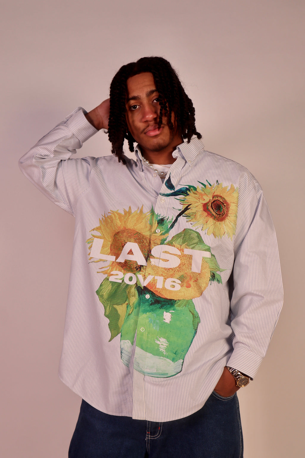 Stripped Van Gogh Button Down