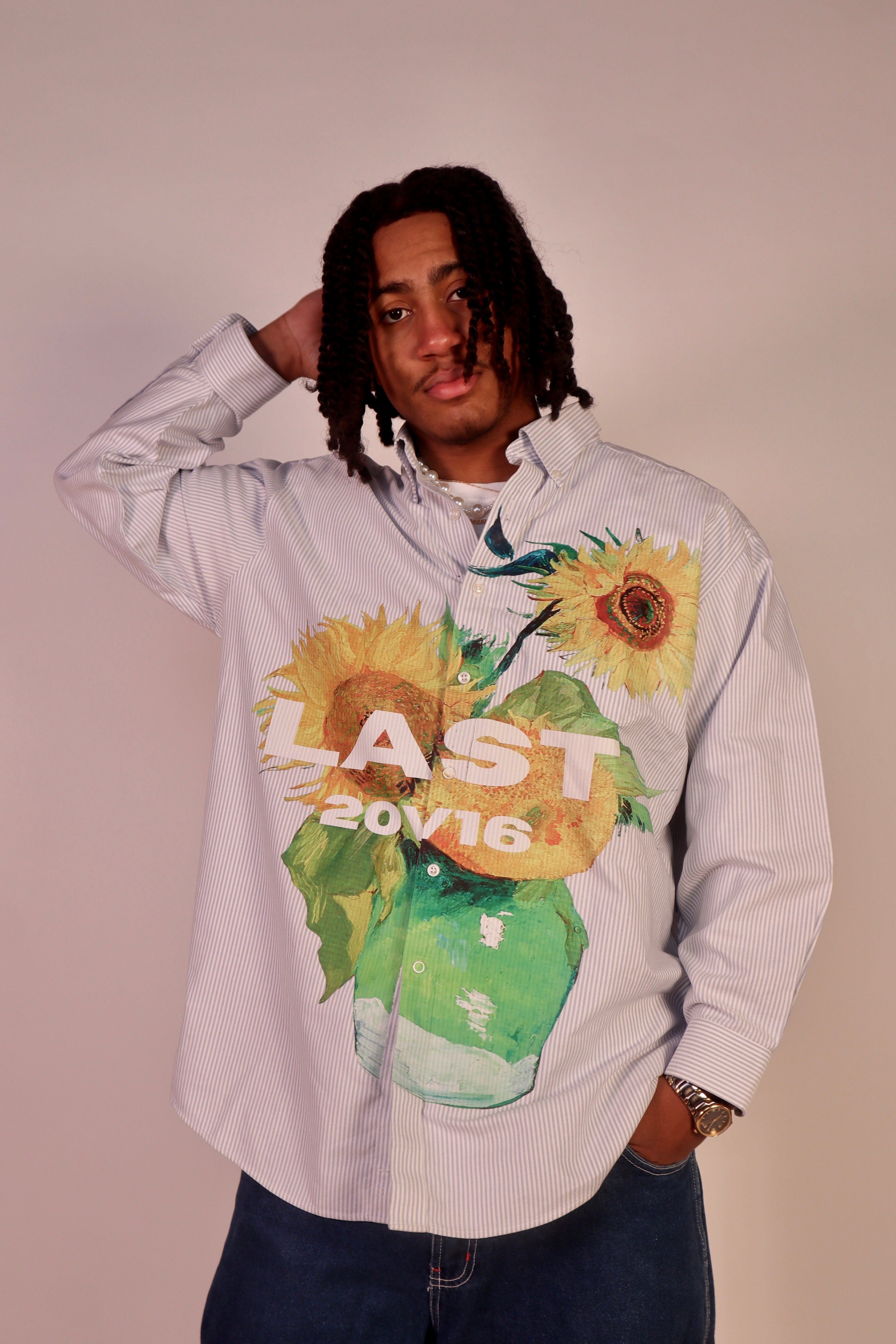 Stripped Van Gogh Button Down