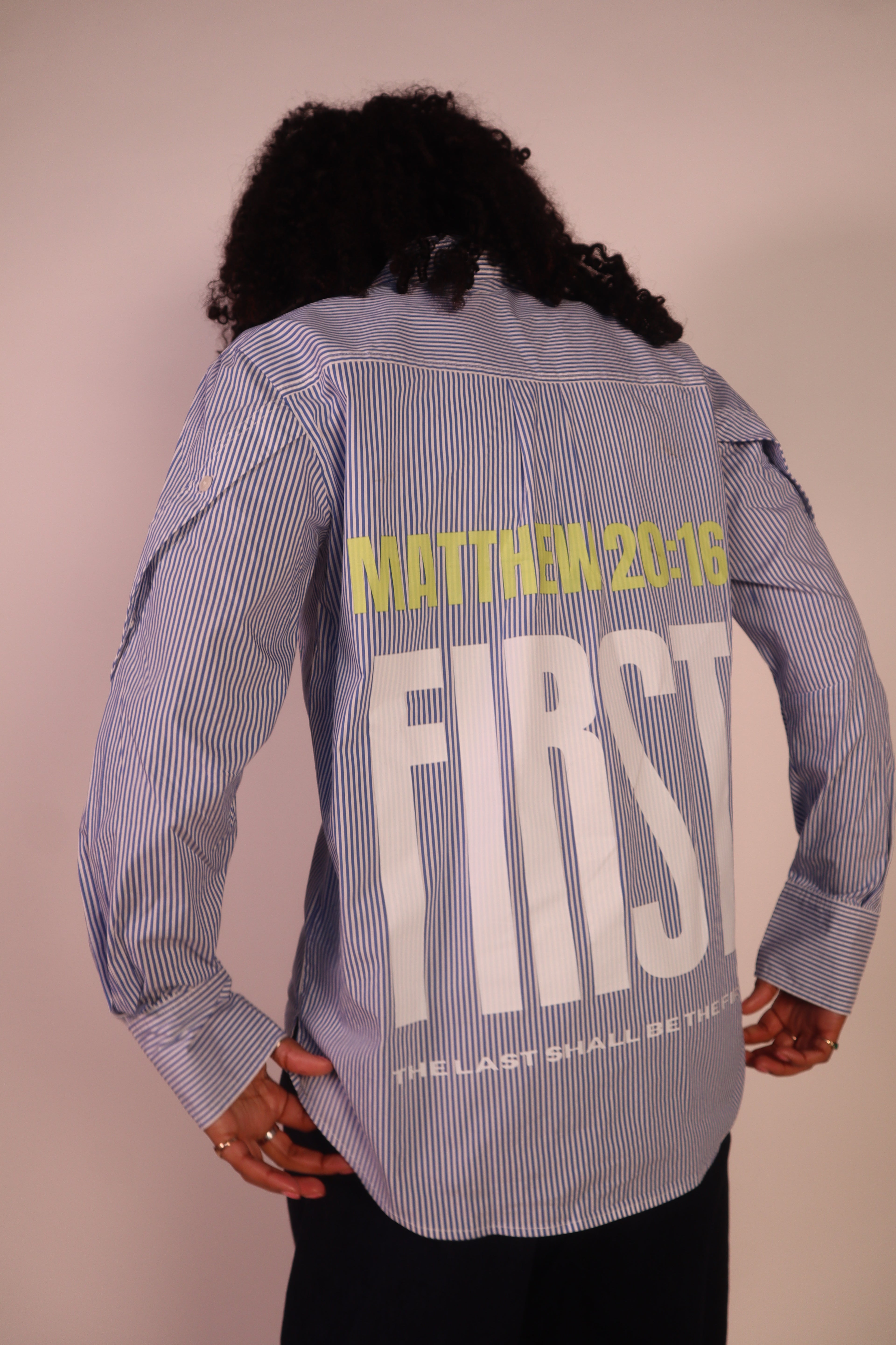 Stripped Button Up the Sleeves